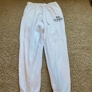 Playboy White Sweatpants